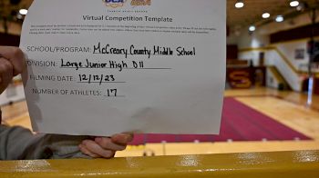 McCreary County Middle [Large JH] 2023 UCA & UDA December Virtual Challenge