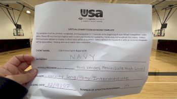 Palos Verdes Peninsula High School [Varsity - Song/Pom - Intermediate] 2022 USA Virtual Spirit Regional I
