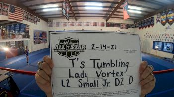 T's Tumbling - Lady Vortex [L2 Junior - D2 - Small - D] 2021 NCA All-Star Virtual National Championship