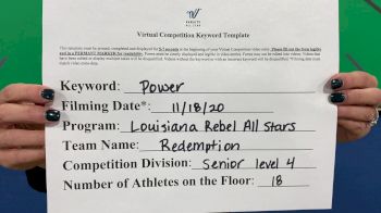 Louisiana Rebel All Stars - Louisiana Rebel All Stars - Redemption [L4 Senior - Small] Varsity All Star Virtual Competition Series: Event V