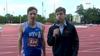 Clayson Shumway After 'Helicopter-ing' Across Finish Line To Nab 3K SC, Heat 1, Win