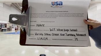 W.F West High School [Varsity Show Cheer Non Tumbling Advanced] 2024 USA Virtual Spirit Regional II