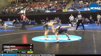 157 lbs Prelim Round 1 - Cooper Warshel, Pitt-Johnstown vs Cyruss Meeks, CSU-Pueblo