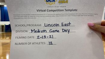 Lincoln East High School [Varsity - Game Day] 2021 UDA Spirit of the Midwest Virtual Challenge