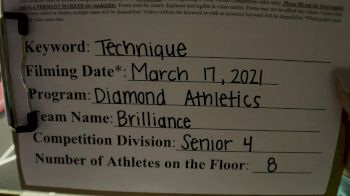 Diamond Athletics - Brilliance [L4 Senior - D2 - Small] 2021 Varsity All Star Winter Virtual Competition Series: Event IV