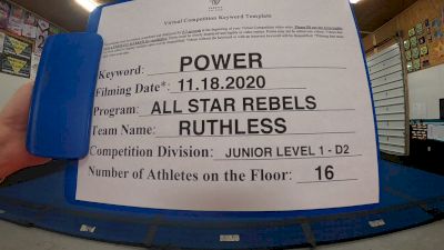 All Star Rebels - Ruthless [L1 Junior - D2 - Small] Varsity All Star Virtual Competition Series: Event V