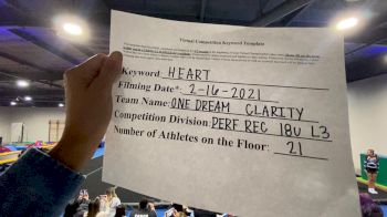 One Dream Cheer - Clarity [L3 Performance Recreation - 18 and Younger (NON)] 2021 Varsity Recreational Virtual Challenge III