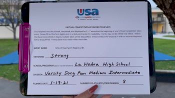 La Habra High School [Varsity Song/Pom Intermediate] 2021 USA Virtual Spirit Regional #1