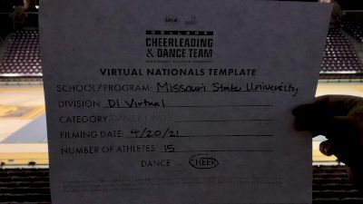 Missouri State University/Springfield [Division I Virtual Finals] 2021 UCA & UDA College Cheerleading & Dance Team National Championship