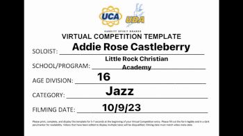 Little Rock Christian Academy - Addie Rose Castleberry [Teen - Solo - Jazz] 2023 UDA Solo Showdown