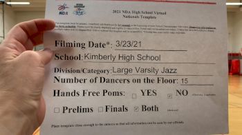 Kimberly High School [Virtual Large Varsity - Jazz Finals] 2021 NDA National Championship