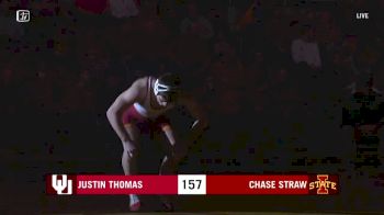157 lbs Justin Thomas, Oklahoma vs. Chase Straw, Iowa State
