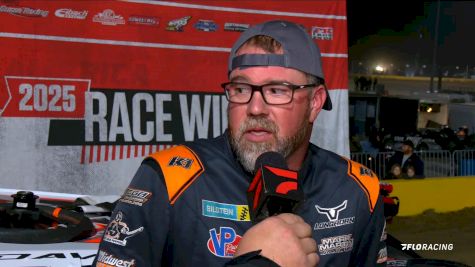Jonathan Davenport Reacts After Winning Wild Friday FloRacing Night Feature At Senoia