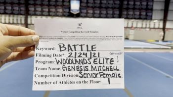 Woodlands Elite - Genesis_Mitchell - Finals [Senior Female] 2021 Battle In The Arena