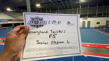 Maryland Twisters - F5 [L6 Senior - Medium] 2021 NCA All-Star Virtual National Championship