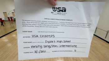 Dysart [Varsity - Song/Pom - Intermediate] 2021 USA Virtual West Coast Spirit Championships