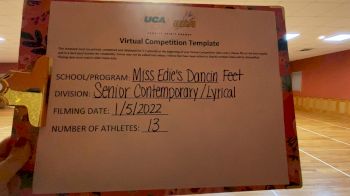 Miss Edie's Dancin Feet - Seniors(C/L) [Senior - Contemporary/Lyrical] 2022 UDA Battle of the Northeast Virtual Dance Challenge