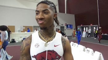 Jordan Anthony Of Arkansas Clinches 2025 SEC Indoor Title In Men's 60m