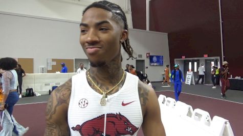 Jordan Anthony Of Arkansas Clinches 2025 SEC Indoor Title In Men's 60m