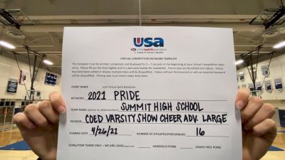 Summit High School [Coed Varsity Show Cheer Advanced - Large Finals] 2021 USA Spirit & Dance Virtual National Championships