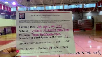 Catholic University of America [Virtual Team Performance Open Finals] 2021 NCA & NDA Collegiate Cheer & Dance Championship