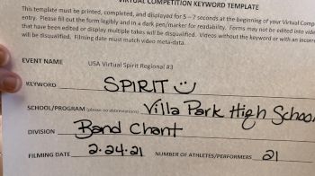 Villa Park High School [High School - Band Chant - Cheer] 2021 USA Virtual Spirit Regional #3