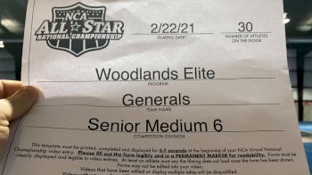 Woodlands Elite - Generals [L6 Senior - Medium] 2021 NCA All-Star Virtual National Championship