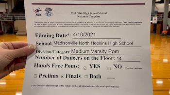 Madisonville North Hopkins High School [Medium Varsity - Pom Virtual Finals] 2021 NDA High School National Championship