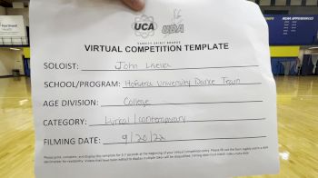 Hofstra University - John [College - Solo - Contemporary/Lyrical] 2022 UDA Virtual Solo Showdown