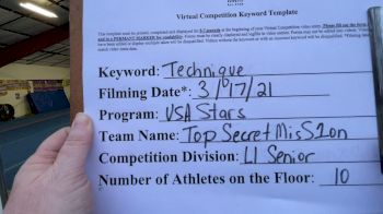 USA Stars - top secret misS1on [L1 Senior] 2021 Varsity All Star Winter Virtual Competition Series: Event IV