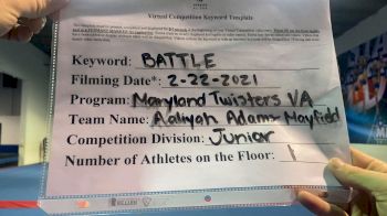 Maryland Twisters - Aaliyah_AdamsMayfield - Finals [Junior Athlete] 2021 Battle In The Arena