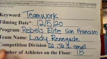 Rebels Elite - Lady Renegade [Level 1 L1 Junior - D2 - Small - B] Varsity All Star Virtual Competition Series: Event VII