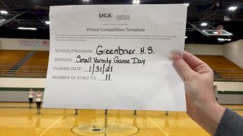 Greenbrier High School [Game Day Varsity] 2021 UDA South Spring Virtual Dance Challenge