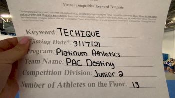 Platinum Athletics - PAC Destiny [L2 Junior - Small - A] 2021 Varsity All Star Winter Virtual Competition Series: Event IV