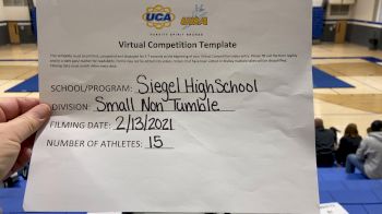 Siegel High School [Small Varsity Non Tumble] 2021 UCA February Virtual Challenge