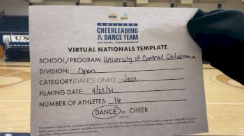 University of Central Oklahoma [Virtual Open Jazz Finals] 2021 UCA & UDA College Cheerleading & Dance Team National Championship
