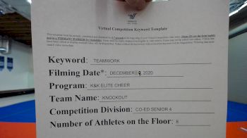 K & K Cheer Empire - Knockout [Level 4 L4 Senior Coed - Small] Varsity All Star Virtual Competition Series: Event VII