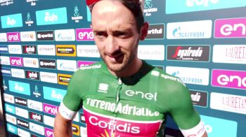 Nathan Haas happy with his Green Jersey!