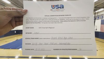 Desert Vista High School [Varsity Show Cheer Intermediate] 2021 USA Virtual Spirit Regional I