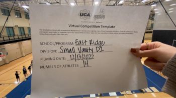 East Ridge High School [Small Varsity] 2022 UCA & UDA December Virtual Regional