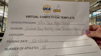 Villa Park High School [Game Day Varsity NonTumble] 2022 UCA & UDA December Virtual Regional