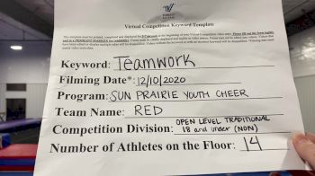 Sun Prairie Youth Cheer - Red [Youth/Rec Open Traditional Recreation - 18 &amp; Younger (NON)] Varsity All Star Virtual Competition Series: Event VII