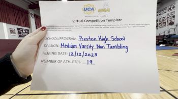 Preston High School [Medium Varsity Non Tumbling] 2023 UCA & UDA December Virtual Challenge