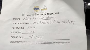 Little Rock Christian Academy - Addie Rose Castleberry - LRCA Solo Showdown [Senior - Solo - Contemporary/Lyrical] 2022 UDA Virtual Solo Showdown