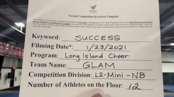 Long Island Cheer - Glam [L2 Mini - Non Building] 2021 Athletic Championships: Virtual DI & DII