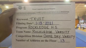 Rockledge High School [Game Day Varsity] 2021 NCA & NDA Virtual January Championship