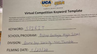 Bishop Guilfoyle High School [Game Day Varsity NonTumble] 2020 UCA Allegheny Virtual Regional