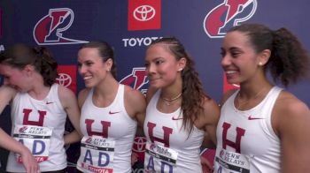 Harvard Women React To Smashing The NCAA Distance Medley Relay Record At Penn Relays
