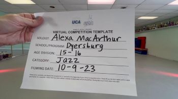 Dyersburg High School - Alexa MacArthur [Teen - Solo - Jazz] 2023 UDA Solo Showdown