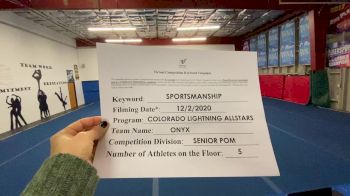 Colorado Lightning Athletics - Onyx [All Star Senior - Pom - Small] Varsity All Star Virtual Competition Series: Event VI